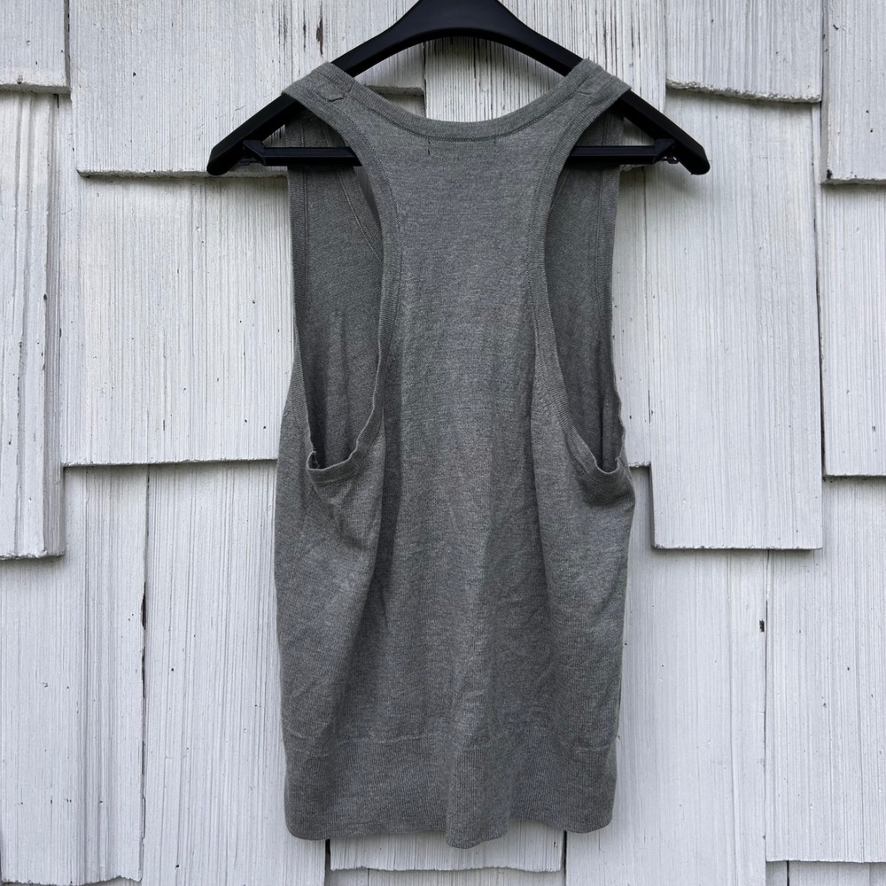 Banana Republic Womens Heather Gray Racerback‎ Sweater Tank Top Petite Large NEW - Picture 6 of 7